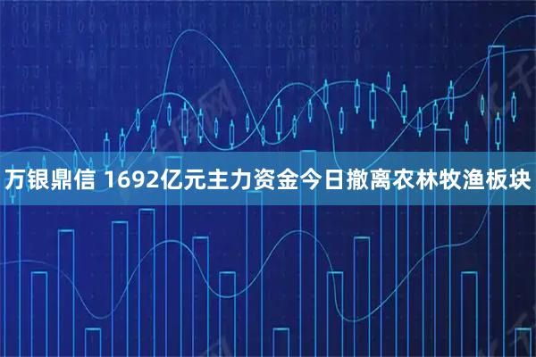 万银鼎信 1692亿元主力资金今日撤离农林牧渔板块